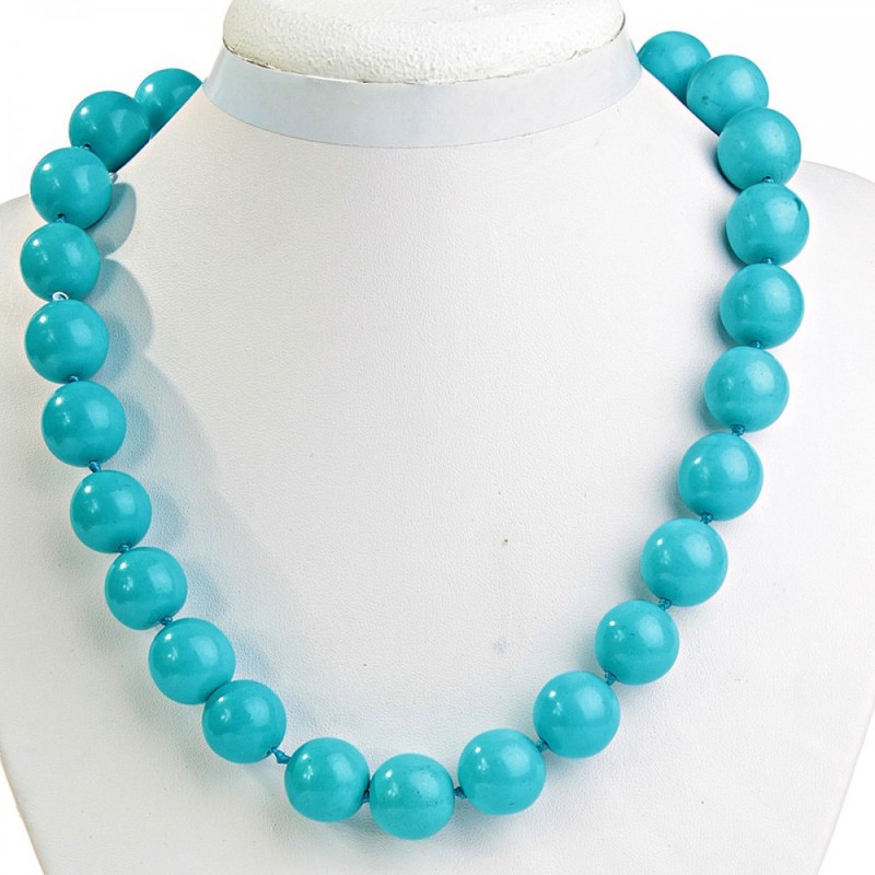 Collar de turquesa azul – bolas de 16 mm, longitud 48 cm