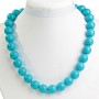 Collar de turquesa azul en cuentas de 14 mm, longitud 49 cm