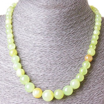 Collar de ónix con cuentas en tamaño progresivo de 6–14 mm, longitud 47 cm, sin nudo