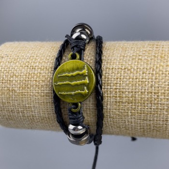 Pulsera de eco-cuero con garras doradas, cierre regulable, 1 unidad