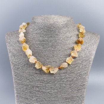 Collar de citrino en bruto, pieza natural, diámetro 12×15 mm, longitud 45 cm
