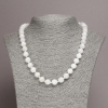 Collar de adularia de piedra natural, cuentas lisas, diámetro de 10 mm ±, longitud 45 cm ±