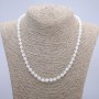 Collar de adularia con cuentas lisas, diámetro 8 mm, longitud 45 cm +