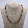 Collar de jaspe con cuentas lisas de 8 mm, longitud de 46 cm +