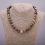 Collar de jaspe Picasso con bolas lisas, diámetro 12(±)mm, longitud 45 cm