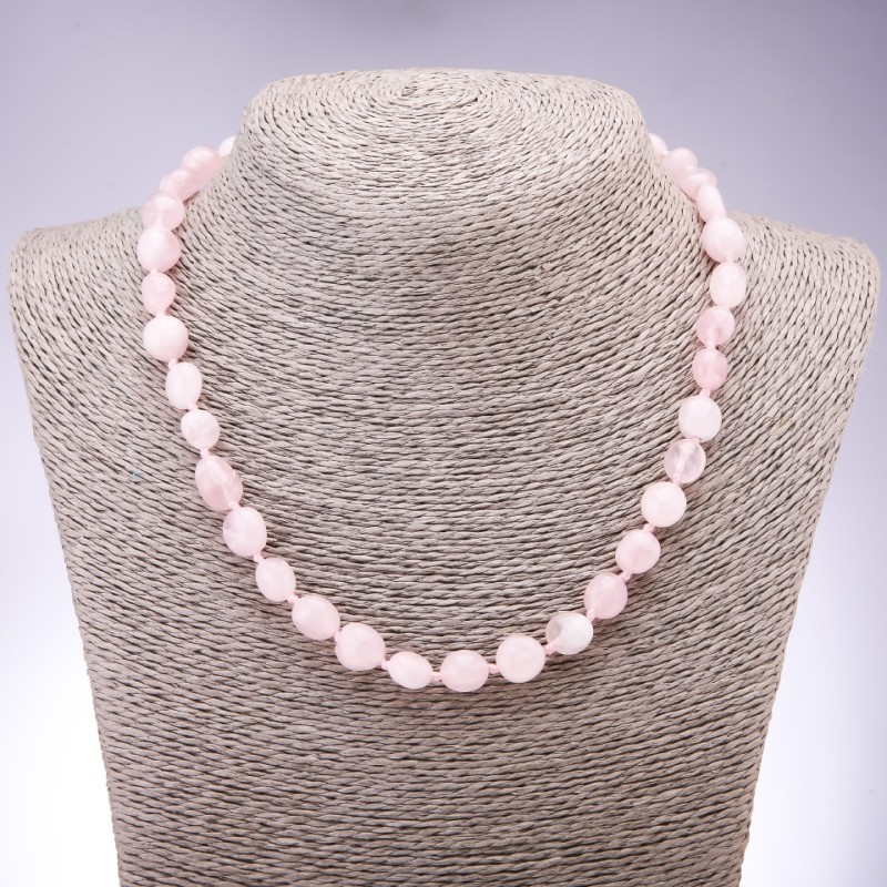 Collar de cuarzo rosa natural 45 cm