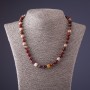 Collar de jaspe Mookaite, longitud 45 cm, diámetro 8 mm