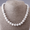 Collar de howlita, bolita lisa, diámetro 10(±)mm, longitud 45 cm