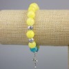 Pulsera «Ucrania» de aguamarina sintética y citrino sintético, cuentas lisas, diámetro 10,5 mm, longitud 18 cm +/- (elástico)
