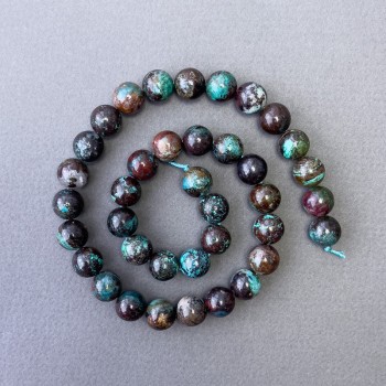 Cuentas de crisocola, piedra natural, bolas lisas, diámetro 10 mm±, longitud 39 cm±