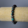 Pulsera de crisocola, piedra natural, cuentas lisas en forma de bolita, diámetro 8,5 mm, longitud 18 cm (elástica)