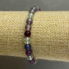 Pulsera de fluorita, piedra natural, cuentas lisas de 6 mm de diámetro, longitud 18 cm (elástico)