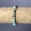 Pulsera de crisocola y lazurita, piedra natural facetada en cubo, diámetro 7 mm, longitud 18 cm (elástico)