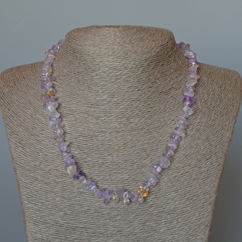 Collar de amatrina natural en cuentas, diámetro 8×3 mm, longitud 48 cm ±