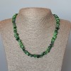 Collar de zoisita natural, trozos de 8×4 mm ±, longitud 47 cm+