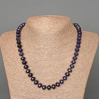 Collar de aventurina 'Noche Kaïra' (sintético) rondel liso, diámetro 9×7 mm, longitud 50 cm ±