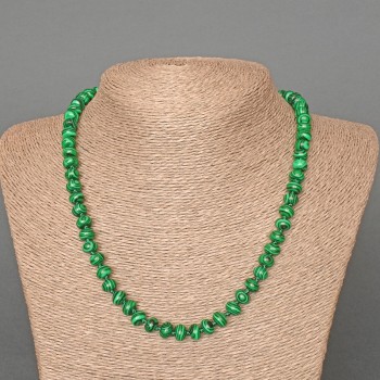 Collar de malaquita artificial, rondel liso, diámetro 8×5 mm, longitud 48 cm+-