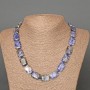 Collar de sodalita natural rectangular, medidas 13×18 mm, longitud 48 cm